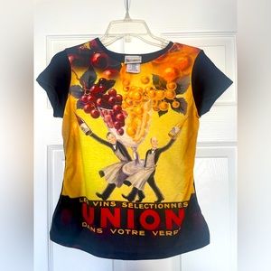 Women’s L T-shirt.  Rhinestone embellished. French wine theme labeled